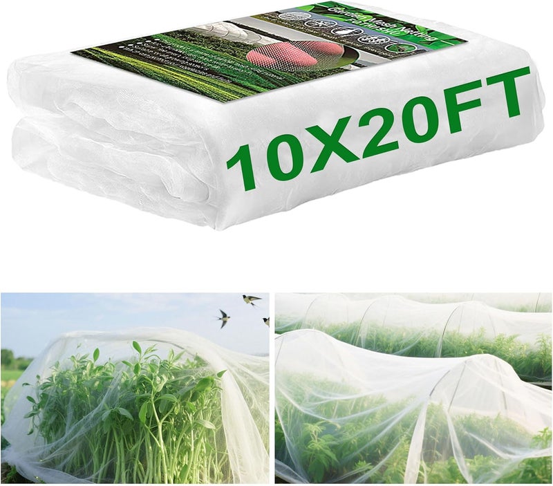 FOTMISHU Garden Netting 10x20FT Ultra Fine Mesh Netting Bird Barrier Protection Vegetable Fruit Tree Bushes Plant Cover for Raised Bed - Image 1